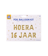 Gouden Ballonnen Set 16 Jaar Hoera 1,9m